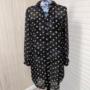 Old Navy Sheer polkadot long sleeve top